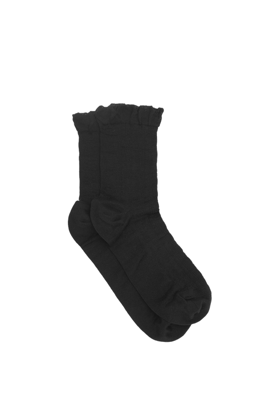 Black Short Ruffle Socks