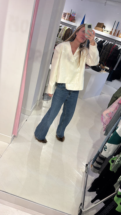 SEQUIN WHITE BLAZER