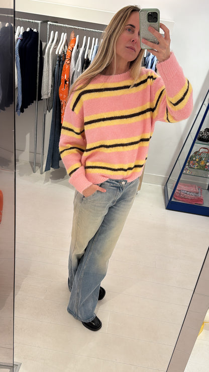 SET CARDIGAN STRIPE / PINK
