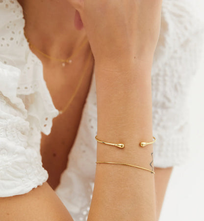 Drop Cuff Silver Goldplated