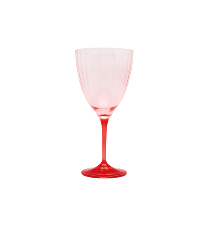 Tuin roze wijnglas