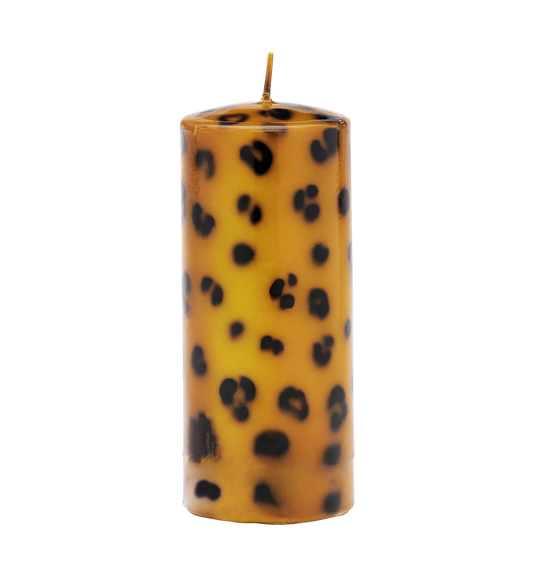 Leopard Print Pillar Candle