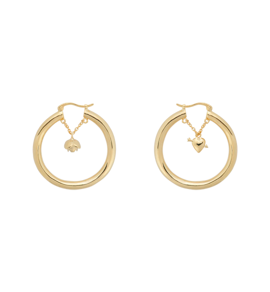 Love Story Hoop Earrings Silver / Silver Goldplated