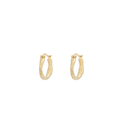 Small Organic Hoop Earrings Silver Goldplated