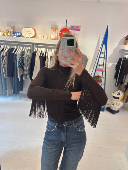 FRINGE BODYSTOCKING BROWN