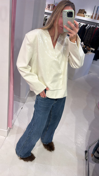 SEQUIN WHITE BLAZER
