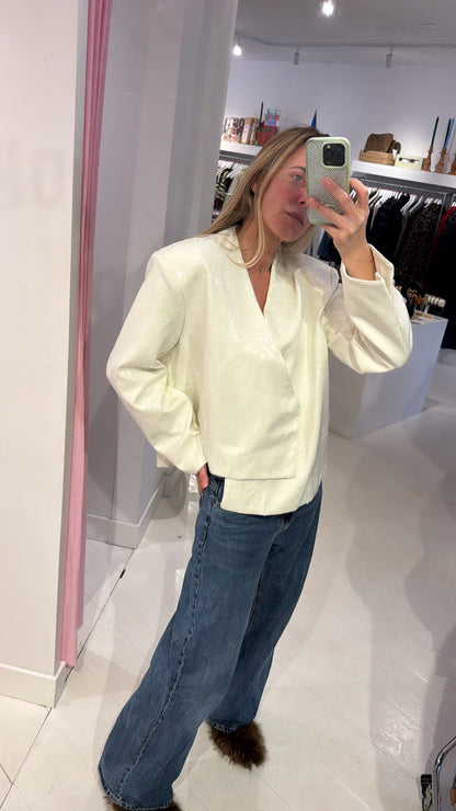 SEQUIN WHITE BLAZER