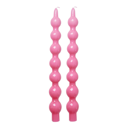 Rice Curved Candles - Pink 2-Pack