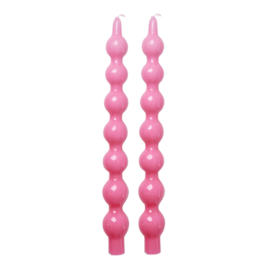 Rice Curved Candles - Pink 2-Pack