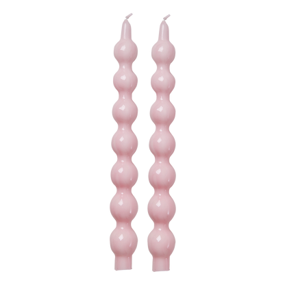 Rice Curved Candles - Soft Pink 2-Pack