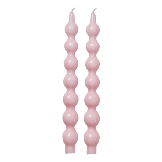 Rice Curved Candles - Soft Pink 2-Pack