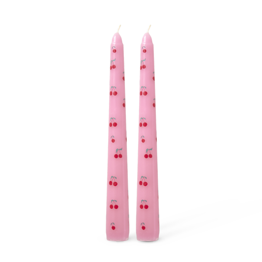 Rice Candles - Pink Cherry Love Print 2-Pack