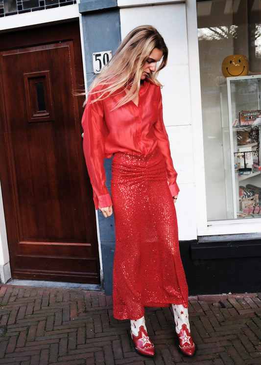 ROUGE SEQUIN SKIRT