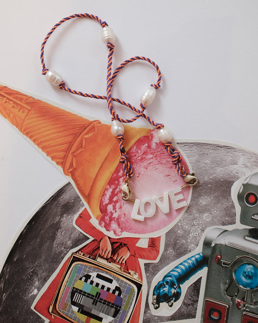 LOVE NECKLACE ORANGE/BLUE