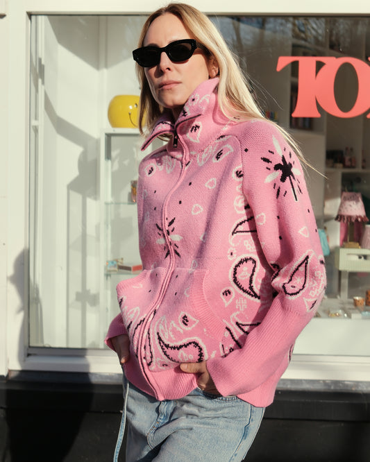 CARDIGAN PAISLEY PINK