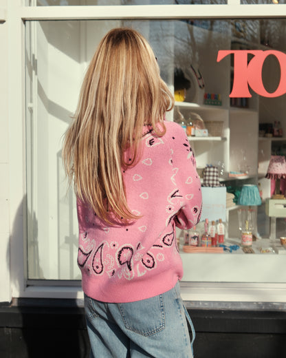 CARDIGAN PAISLEY PINK