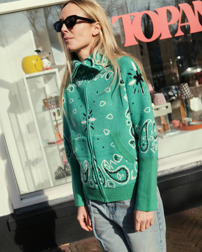 PAISLEY CARDIGAN GREEN