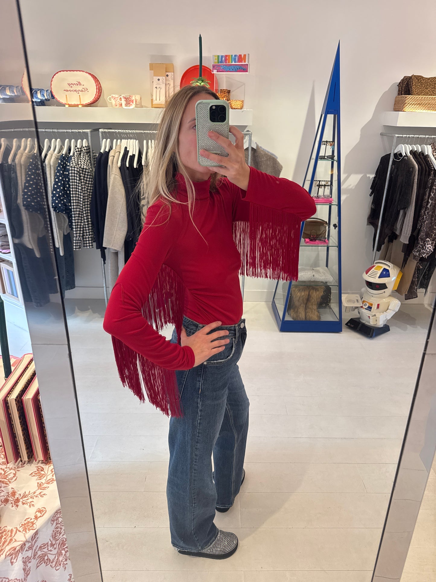 FRINGE BODYSTOCKING RED