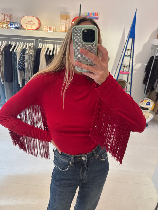 FRINGE BODYSTOCKING RED