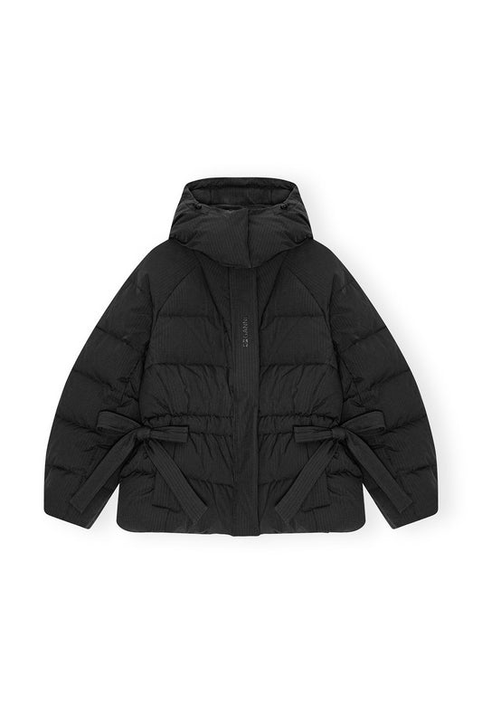 Black Tech Oversized Puffer Jacket