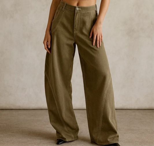 OLIVE BARREL JEANS