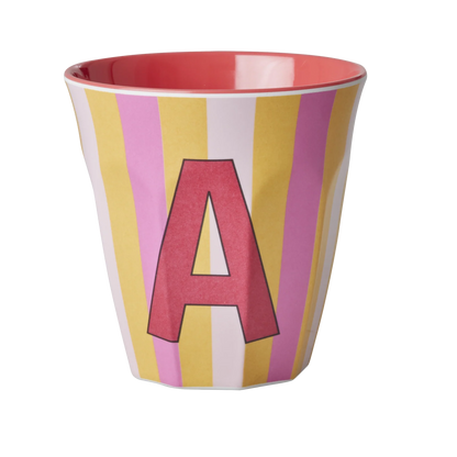 Rice Melamine Alphabet Cup Striped
