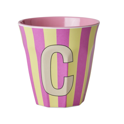 Rice Melamine Alphabet Cup Striped