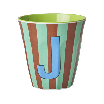 Rice Melamine Alphabet Cup Striped