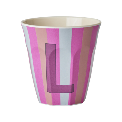 Rice Melamine Alphabet Cup Striped