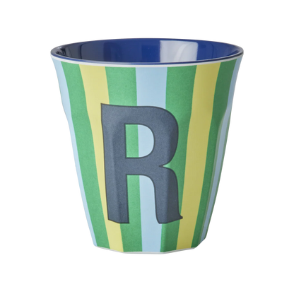 Rice Melamine Alphabet Cup Striped