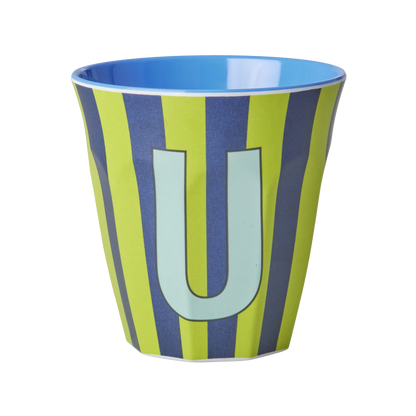 Rice Melamine Alphabet Cup Striped