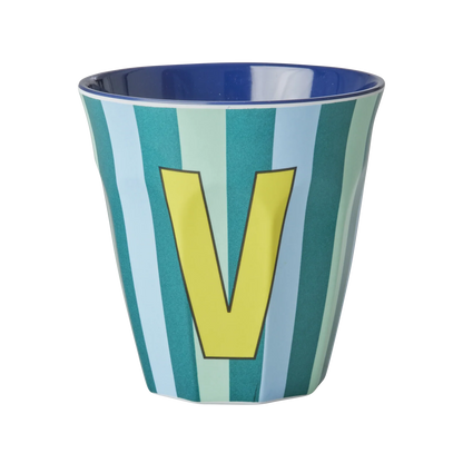 Rice Melamine Alphabet Cup Striped