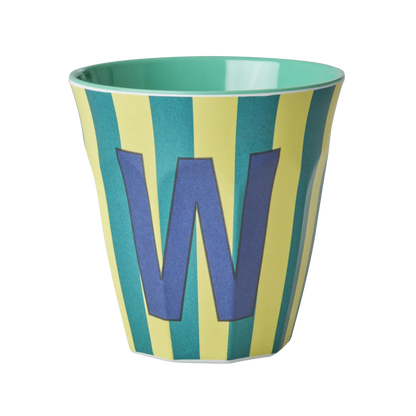 Rice Melamine Alphabet Cup Striped