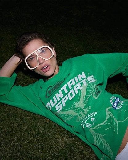 ROMANO TERRY WIDE SKATE LONGSLEEVE | GREEN