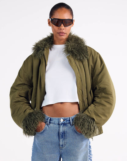 NORA BOMBER JACKET | GREEN