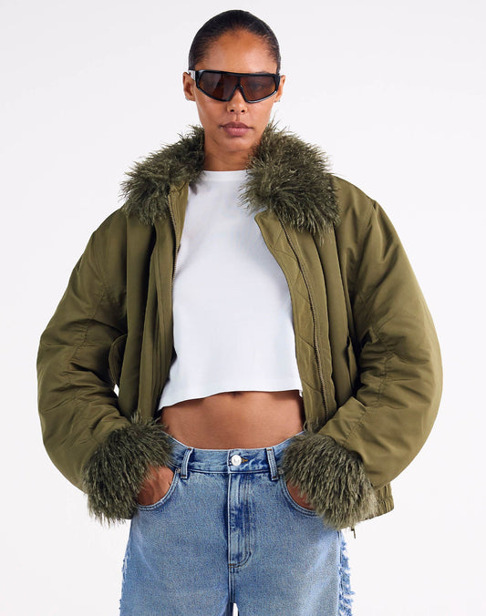 NORA BOMBER JACKET | GREEN