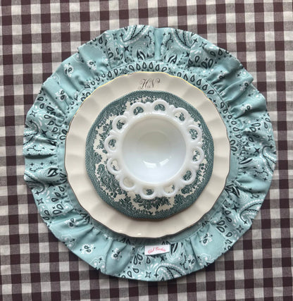 SET OF 2 BLUE PLACEMATS