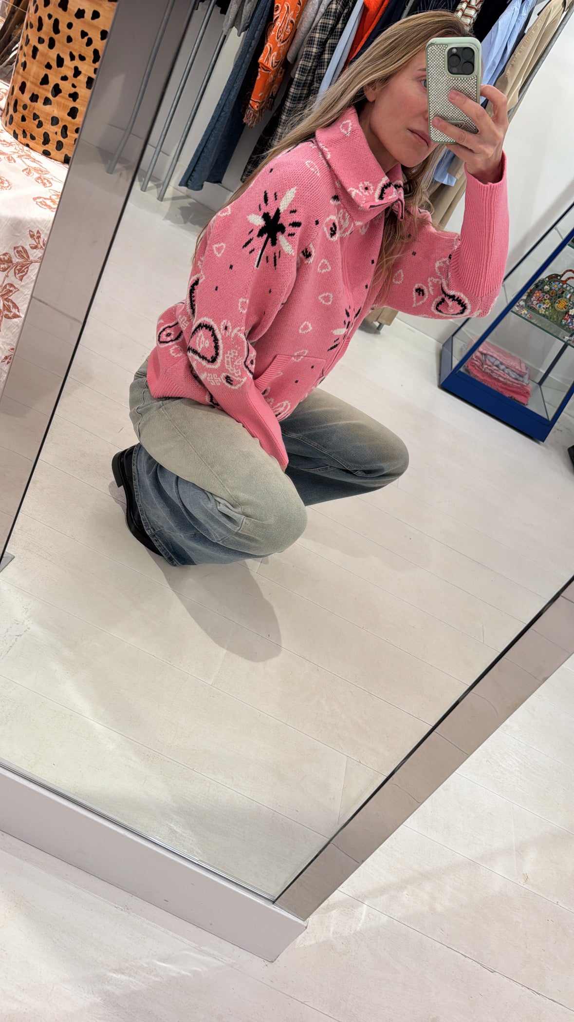 CARDIGAN PAISLEY PINK