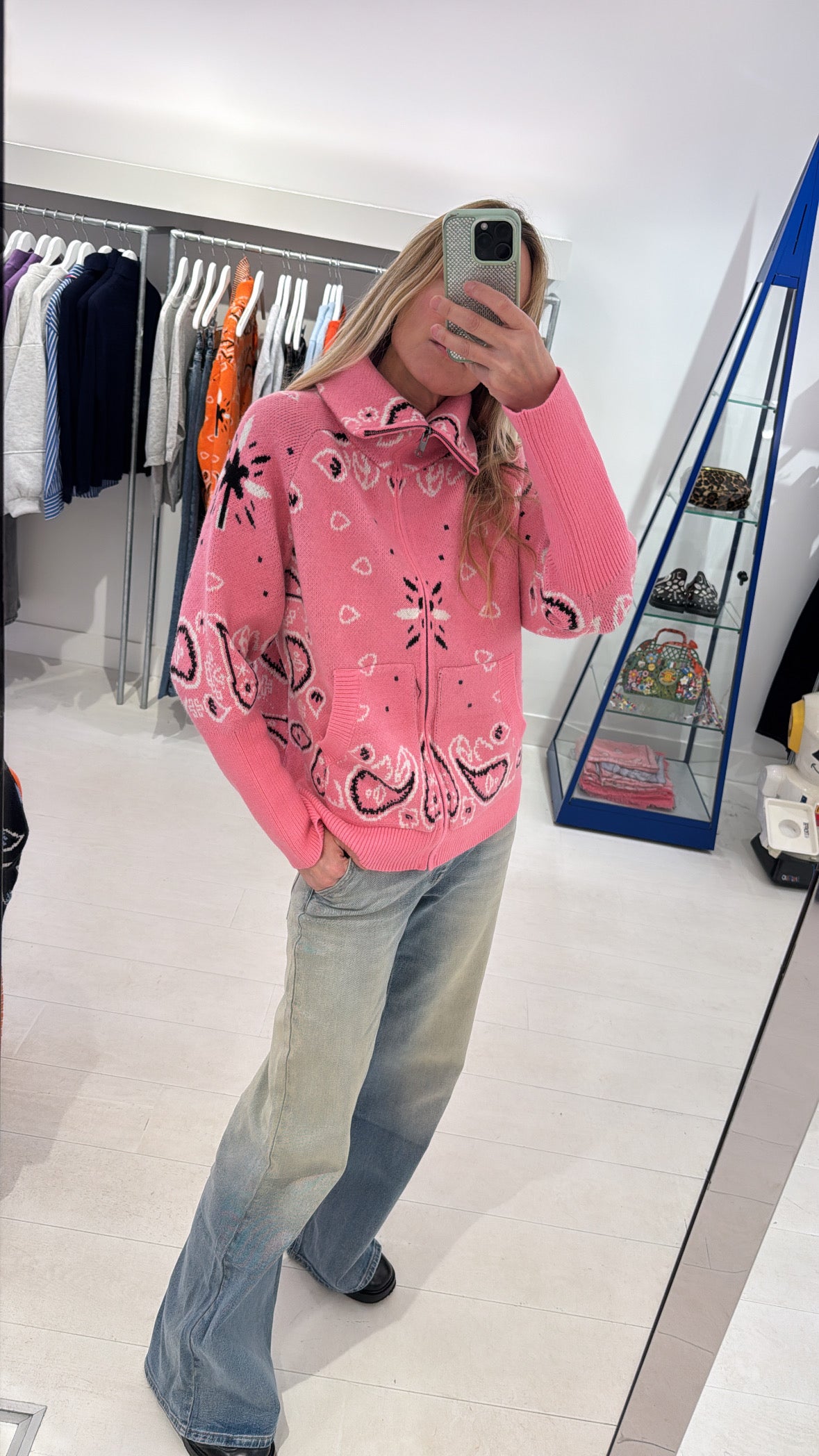 CARDIGAN PAISLEY PINK