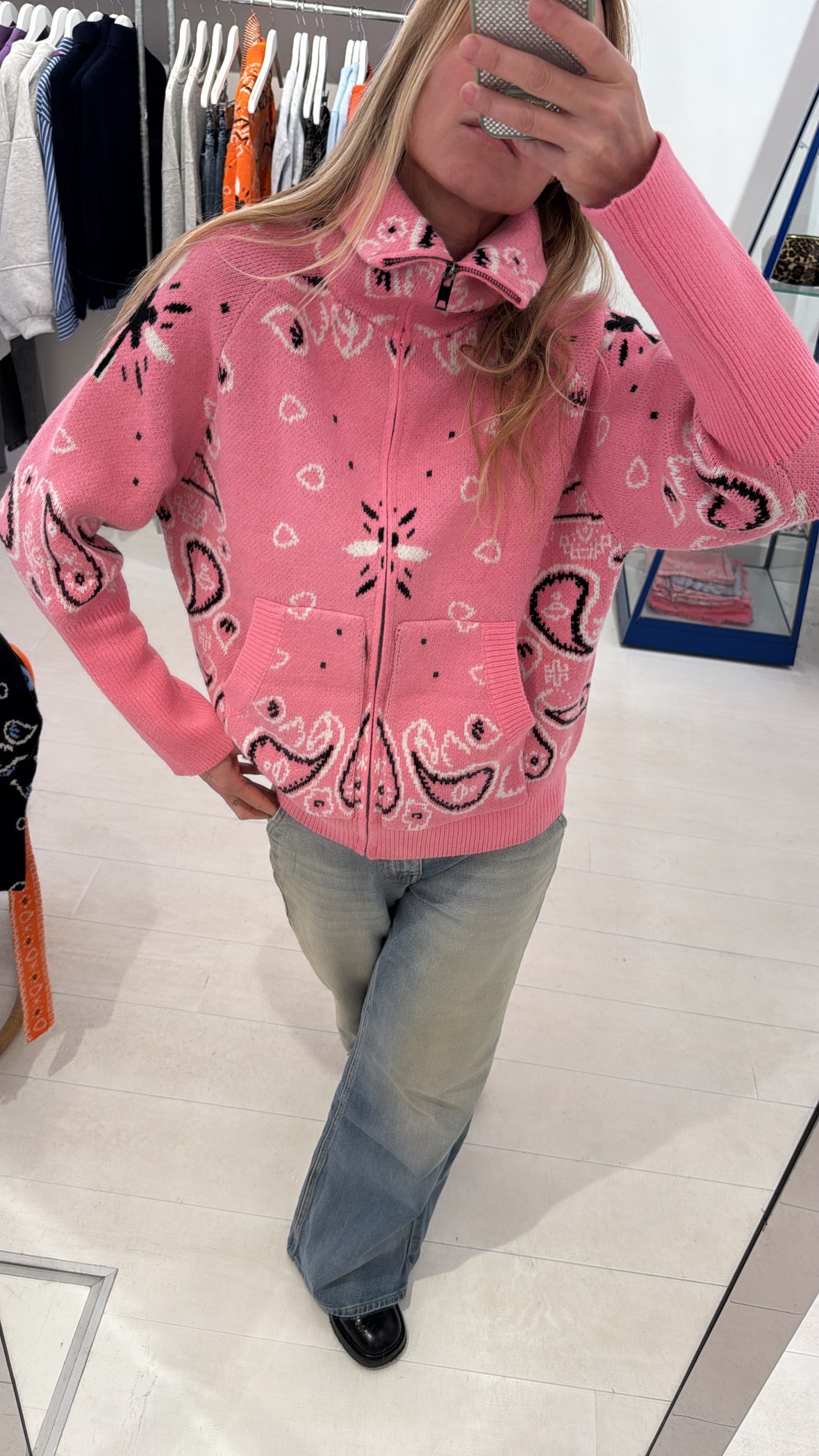 CARDIGAN PAISLEY PINK