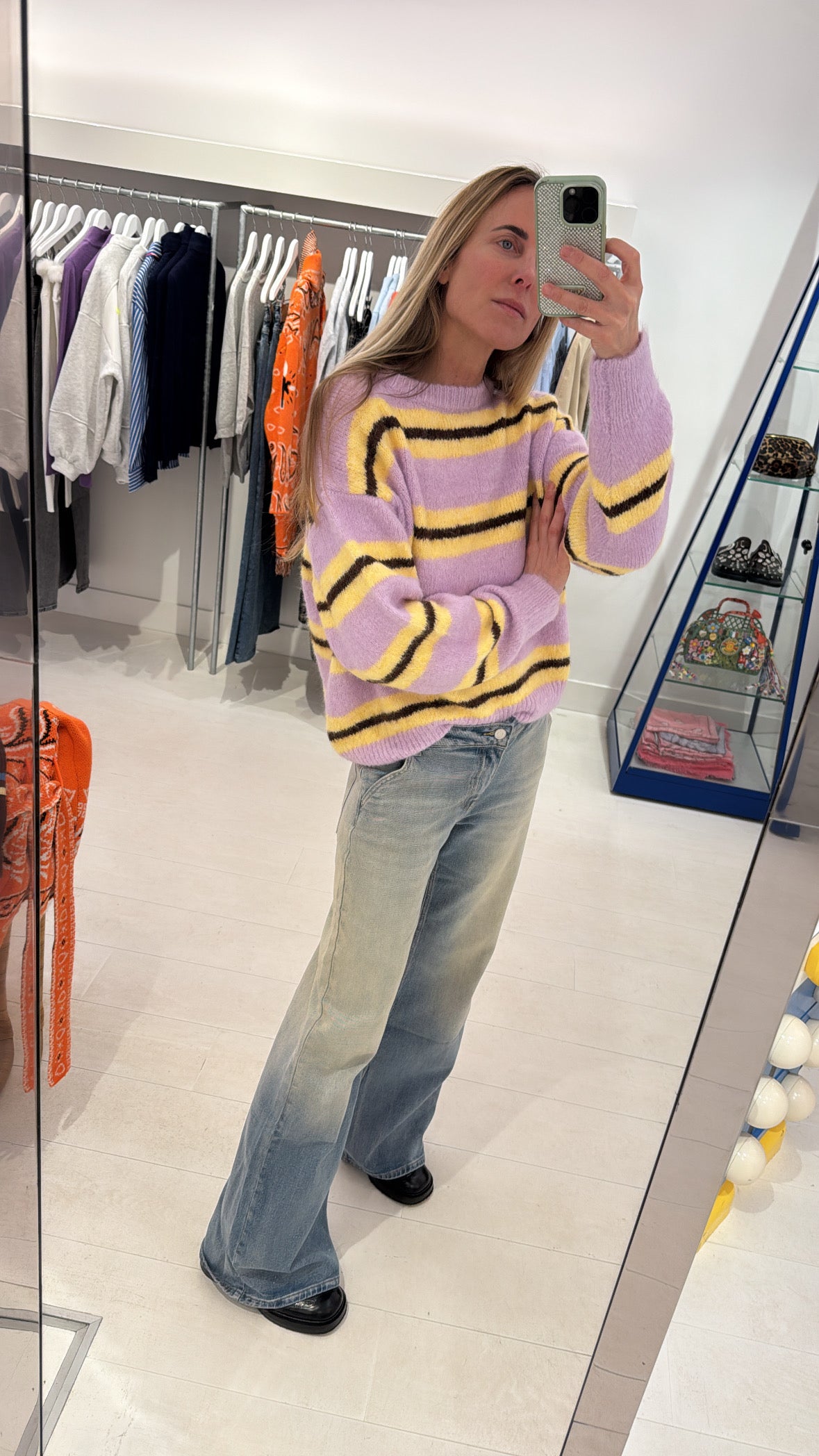 SET CARDIGAN STRIPE / PURPLE