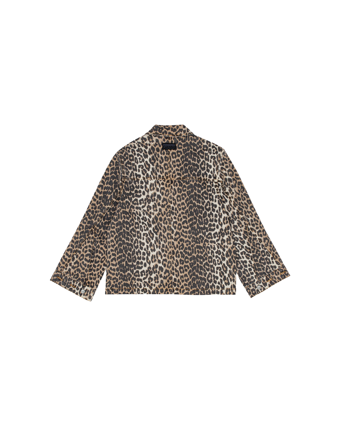 Leopard Printed Denim Jacket