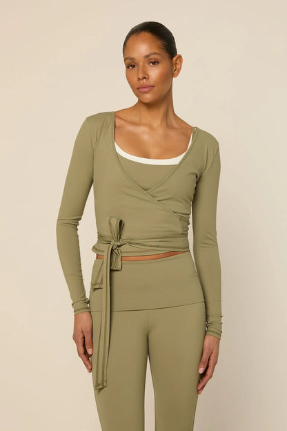 BRUNA WRAP TOP | SAGE GREEN