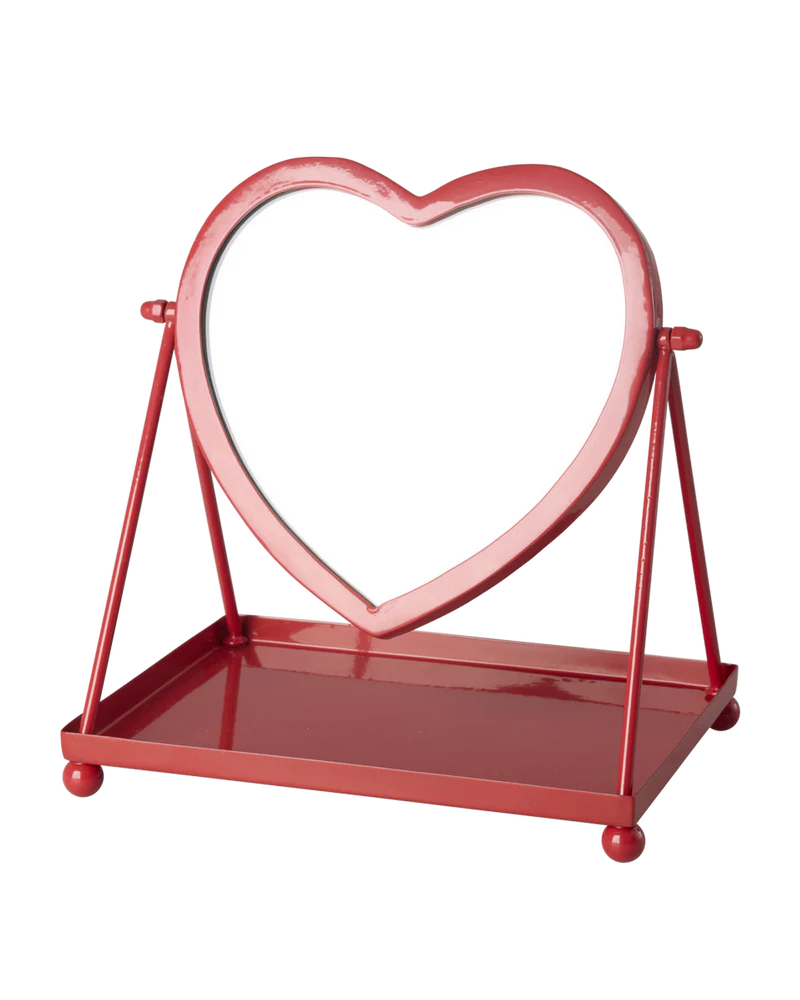 Heart Metal Mirror - Red