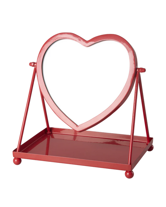 Heart Metal Mirror - Red
