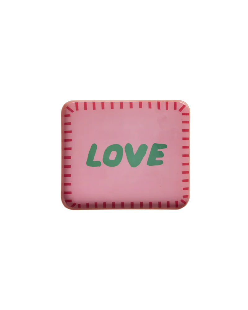 Small Rectangular Metal Tray - Pink