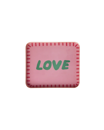 Small Rectangular Metal Tray - Pink