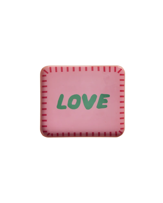 Small Rectangular Metal Tray - Pink