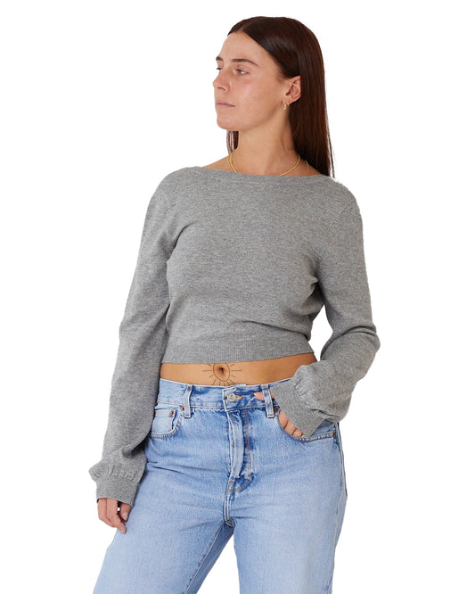 Knitted open back pullover