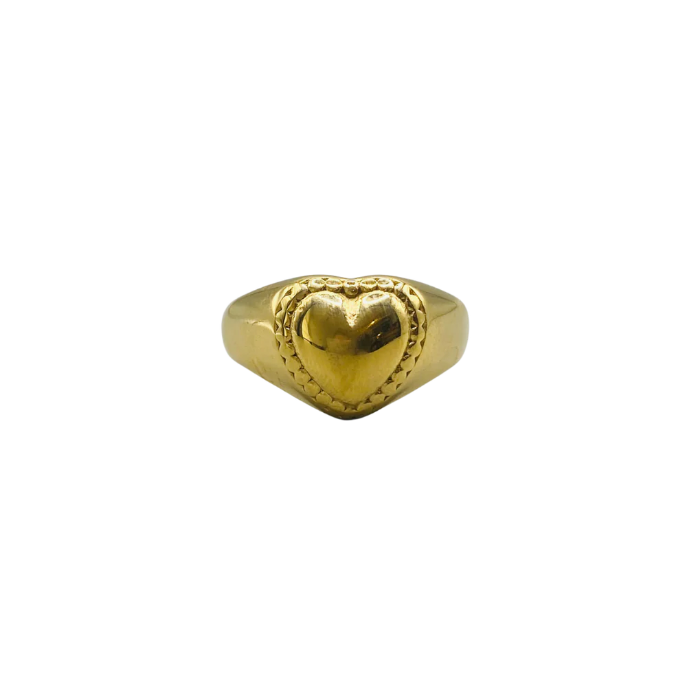 HEART RING - 18K STAINLESS STEEL GOLD PLATED